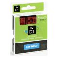 Dymo etichette nero su rosso (40917 / S0720720), 9mm, laminato